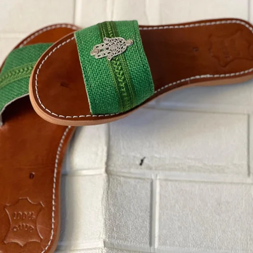 Women’s Turquoise Hamsa Moroccan Leather Sandals